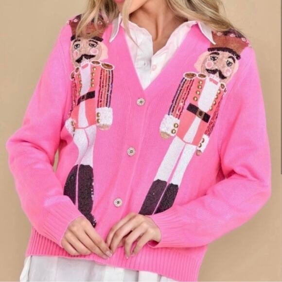 Queen of Sparkles Pink Nutcracker Cardigan L - Picture 10 of 10